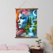 地球としての女性：自然と生命の体現 吊り下げ型タペストリー (寝室)