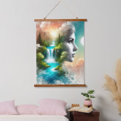 地球としての女性：自然と生命の体現 吊り下げ型タペストリー (寝室)