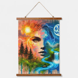 地球としての女性:自然と生命の体現 吊り下げ型タペストリー