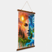 地球としての女性：自然と生命の体現 吊り下げ型タペストリー (傾斜あり)