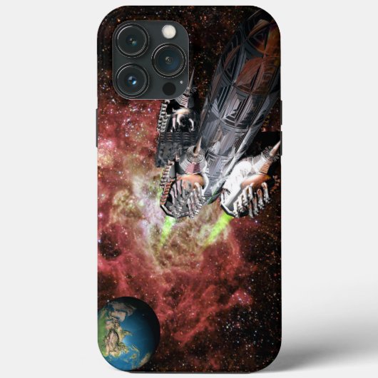 地球とロケット船iPhoneケースのケースメイト Case-Mate iPhoneケース (裏面)