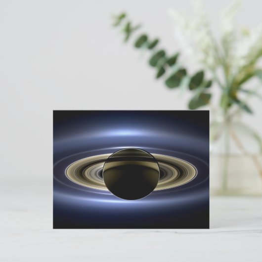 地球と土星 ポストカード (スタンド正面)