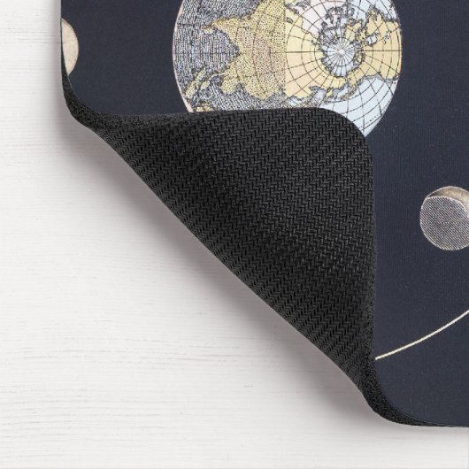 地球と太陽の月の位相、ヴィンテージ天文学 マウスパッド (コーナー)