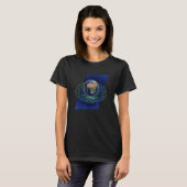 地球と宇宙の湾曲 Tシャツ (正面フル)