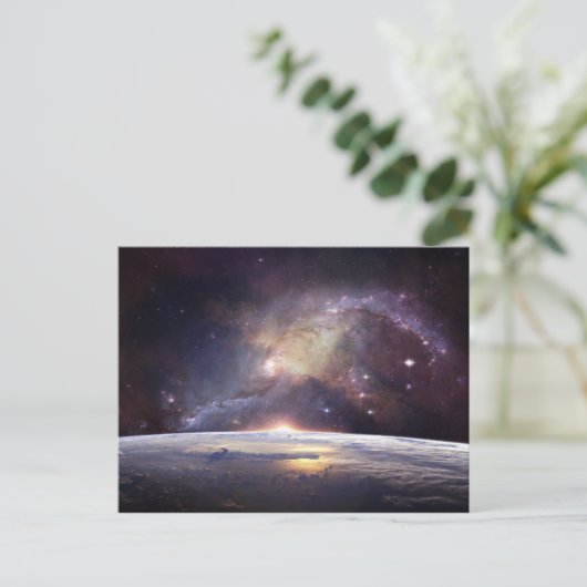 地球と宇宙はがき ポストカード (スタンド正面)