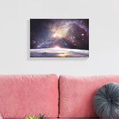 地球と宇宙を包んだキャンバス キャンバスプリント (インサイチュ (リビング))