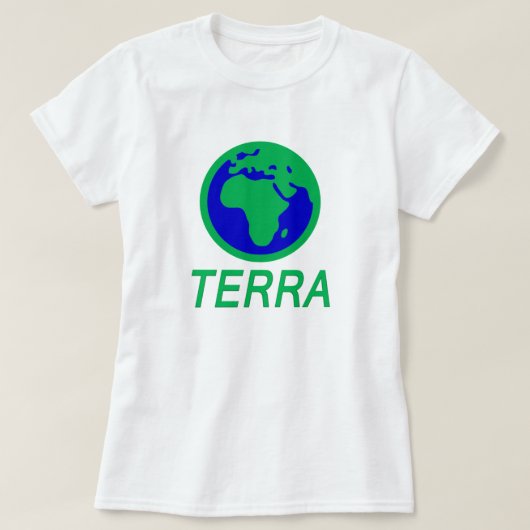 地球と文字：ガリシア語の地球 Tシャツ (デザイン正面)