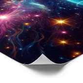 地球と星と惑星 ポスター (角)