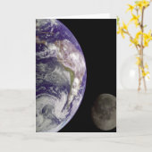地球と月のグリーティングカード カード (黄色い花)