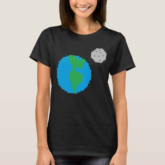 地球と月のTシャツ Tシャツ (正面)