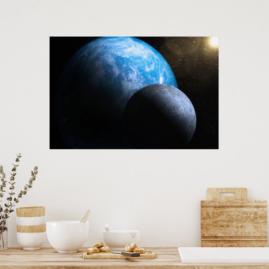地球と月 ポスター (キッチン)