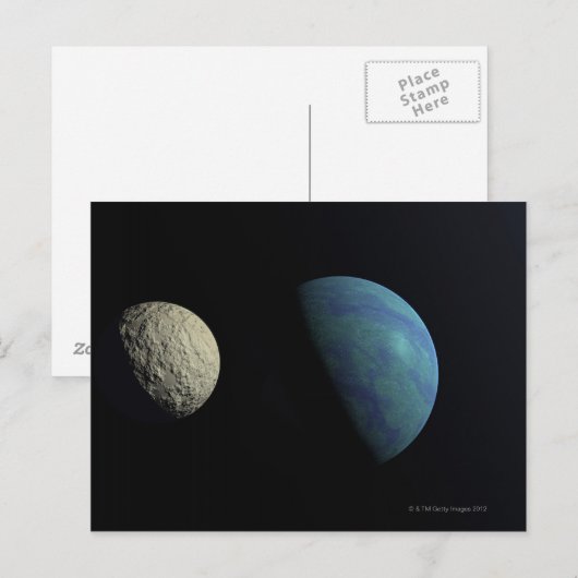 地球と月 ポストカード (正面/裏面)