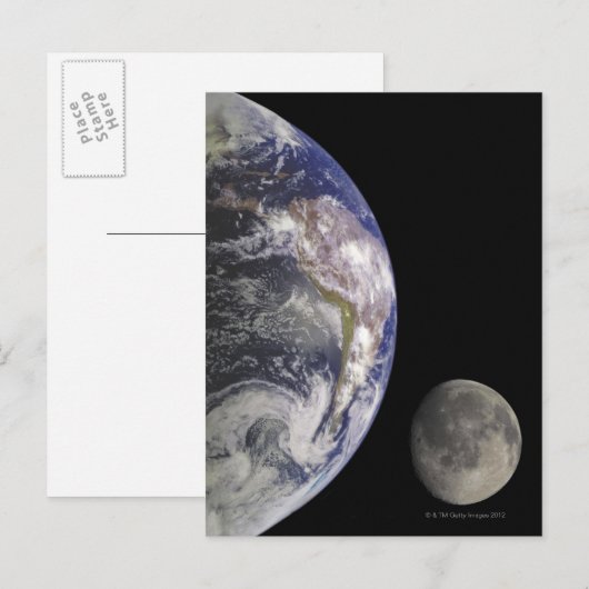 地球と月 ポストカード (正面/裏面)