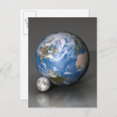 地球と月 2 ポストカード (正面/裏面)