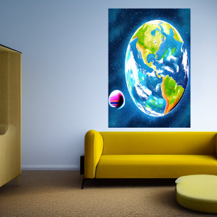地球と月   AIアートポスター ポスター