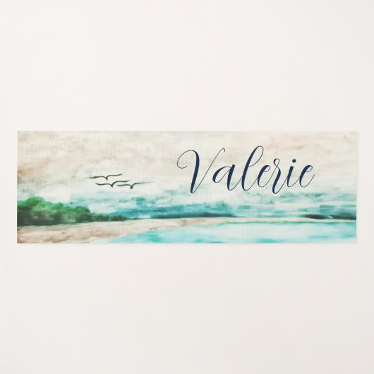 地球と水の霧の景観名の統一 ヨガマット (正面(横))