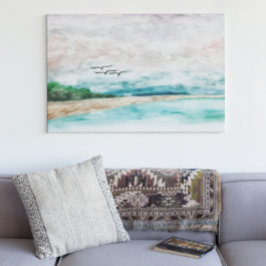 地球と水の霧の風景の統一 キャンバスプリント