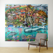 地球と海のタペストリーの動物たち タペストリー (インサイチュ(横))