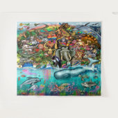 地球と海のタペストリーの動物たち タペストリー (正面(横))