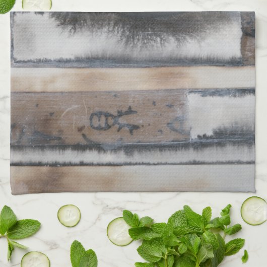 地球と煙I キッチンタオル (折り畳み)