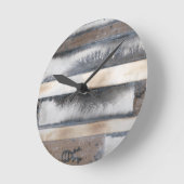 地球と煙I ラウンド壁時計 (傾斜)