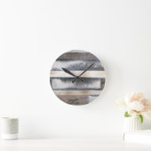 地球と煙I ラウンド壁時計 (ホーム)