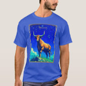 地球と空に根ざした牡牛座 Tシャツ (正面)