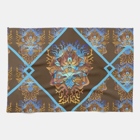 地球と空のマンダラ キッチンタオル (横)