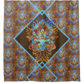 地球と空のマンダラ シャワーカーテン (正面)