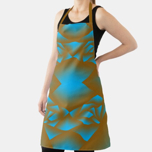 地球と空の幾何グラデーション抽象芸術アート エプロン (インサイチュ)