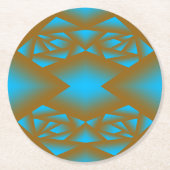 地球と空の幾何グラデーション抽象芸術アート ラウンドペーパーコースター (正面)