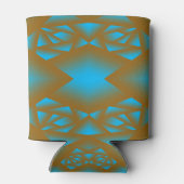 地球と空の幾何グラデーション抽象芸術アート 缶クーラー (裏面)