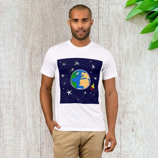 地球と衛星のTシャツ Tシャツ