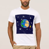 地球と衛星のTシャツ Tシャツ (正面)