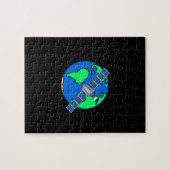 地球と衛星宇宙 ジグソーパズル (横)