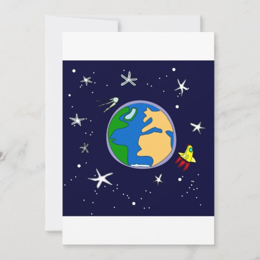 地球と衛星招待状 招待状 (正面)