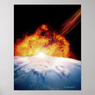地球と衝突する小惑星 ポスター