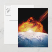 地球と衝突する小惑星 ポストカード (正面/裏面)
