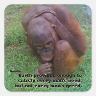 地球と貪欲やる気を起こさせる引用文 スクエアシール