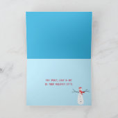 地球と雪の結晶のクリスマスの喜び カード (内部)