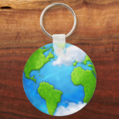 地球と雲のキーチェーン キーホルダー (正面)