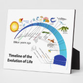 地球における生命の進化タイムライン図 フォトプラーク (側面)
