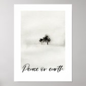 地球にクリスマスの水の色の平和 ポスター (正面)