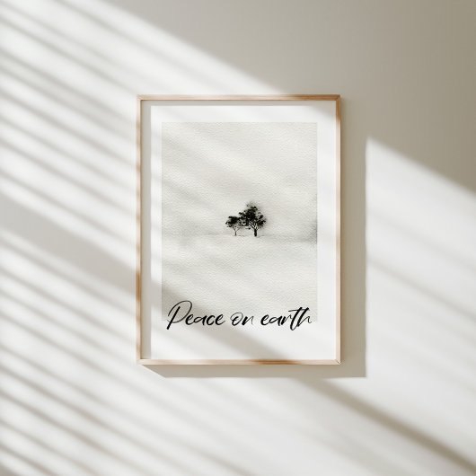 地球にクリスマスの水の色の平和 ポスター