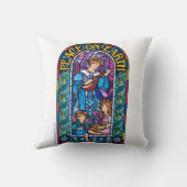 地球にステンドグラスの平和をクッションに投げる クッション (裏面)