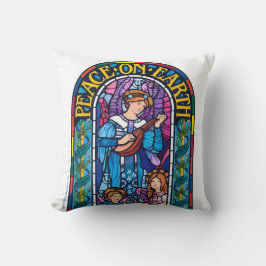 地球にステンドグラスの平和をクッションに投げる クッション