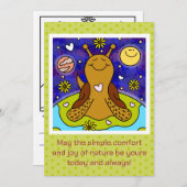 地球に優しい日のカラーリングを楽しめるかわいいカタツムリ シーズンカード (正面/裏面)