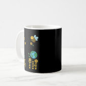 地球に優しく - かわいい蜂 花 惑星 キッズ  コーヒーマグカップ (正面左)