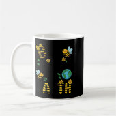 地球に優しく - かわいい蜂 花 惑星 キッズ  コーヒーマグカップ (左)