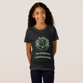 地球に優しく: 愛の手の地球Tシャツ Tシャツ (正面フル)